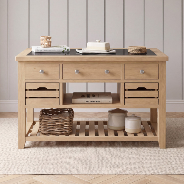 Bibury Large Kitchen Island in Natural Oak - image 1