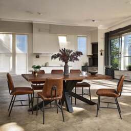Soho Dining Table 200cm & 6 Digby Dining Chairs - Tan - thumbnail 2