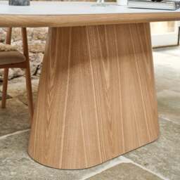 Sutton 200cm Dining Table - Ash with 4x Albi Chairs in Beige with Oiled Oak Legs - thumbnail 6