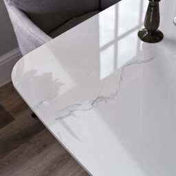 West Bay Dining Table 180cm with 4x Parma Dining Chairs in Silver - thumbnail 2