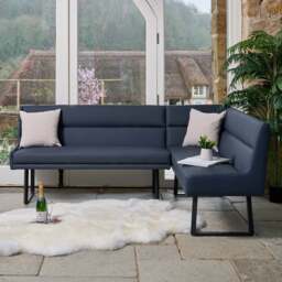 Jupiter Corner Bench in Navy - Left Hand Facing - thumbnail 1