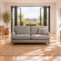 Eastbourne 3 Seater Sofa in Grey with Grey Stripe Cushions - thumbnail 2