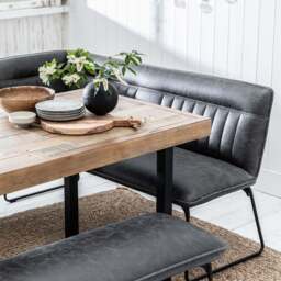 Adelaide 135cm Dining Table with Hardy Corner Bench LHF & Low Bench in Grey - thumbnail 4
