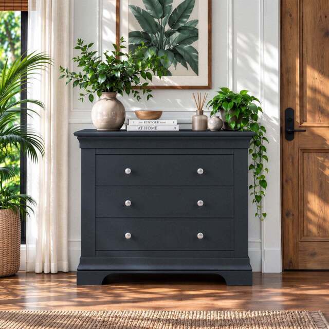 Provence 3 drawer chest in Black - image 1