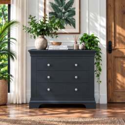 Provence 3 drawer chest in Black - thumbnail 1