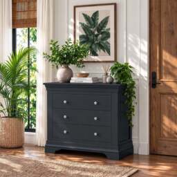Provence 3 drawer chest in Black - thumbnail 2