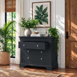 Provence 3 drawer chest in Black - thumbnail 3