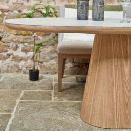 Sutton 200cm Dining Table - Ash with Hampton Corner Bench in Grey LHF - thumbnail 6