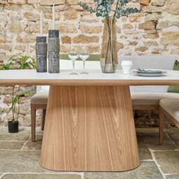 Sutton 200cm Dining Table - Ash with Hampton Corner Bench in Grey LHF - thumbnail 5