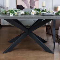 Jupiter 180cm - Faux Concrete - Dining Table & RHF Corner Bench in Light Grey - thumbnail 5