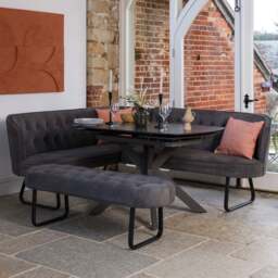 Saturn Dark Grey Motion Table with RHF Frampton Corner Bench & Low Bench - Anthracite - thumbnail 3