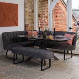 Saturn Dark Grey Motion Table with RHF Frampton Corner Bench & Low Bench - Anthracite - thumbnail 2