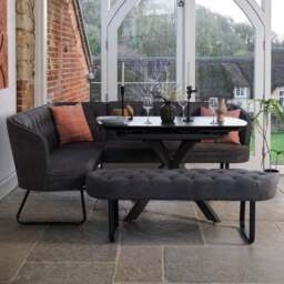 Saturn Dark Grey Motion Table with RHF Frampton Corner Bench & Low Bench - Anthracite - thumbnail 1