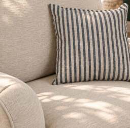 Eastbourne Armchair in Natural with Navy Stripe Cushion - thumbnail 5