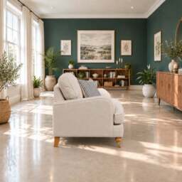 Eastbourne Armchair in Natural with Navy Stripe Cushion - thumbnail 3