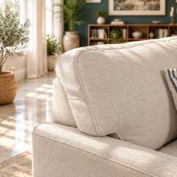Eastbourne Armchair in Natural with Navy Stripe Cushion - thumbnail 6