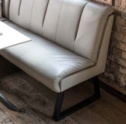 Saturn 135cm Dining Table White & Sonoma Corner with Low Bench 140cm in Putty - thumbnail 5