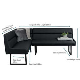 Jupiter Corner Bench in Black RHF - thumbnail 5