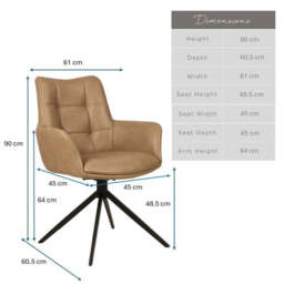 Jill Mushroom Brown Dining Chair - thumbnail 6