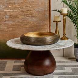 Metal Bowl Tray in Brass Finish - Medium - thumbnail 1