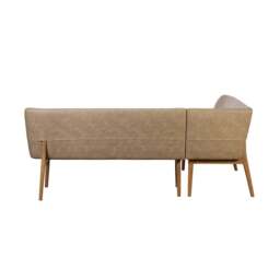 Lucca Corner Bench Dark Oak Leg (Right Hand Facing) - Taupe - thumbnail 1