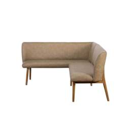 Lucca Corner Bench Dark Oak Leg (Right Hand Facing) - Taupe - thumbnail 3