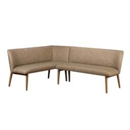 Lucca Corner Bench Dark Oak Leg (Right Hand Facing) - Taupe - thumbnail 2