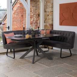 Saturn Dark Grey Motion Table with LHF Frampton Corner Bench & Low Bench - Anthracite - thumbnail 3