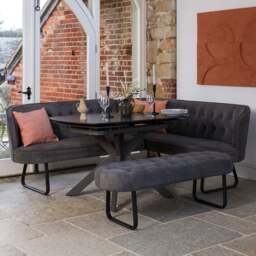 Saturn Dark Grey Motion Table with LHF Frampton Corner Bench & Low Bench - Anthracite - thumbnail 2