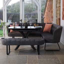 Saturn Dark Grey Motion Table with LHF Frampton Corner Bench & Low Bench - Anthracite - thumbnail 1