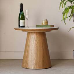 Sutton Round Lamp Table in Ash - thumbnail 1