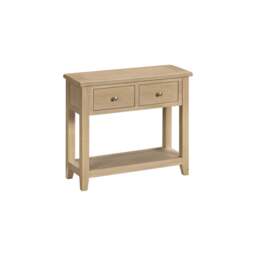Tetbury Console Table With Shelf in Natural Oak - thumbnail 3