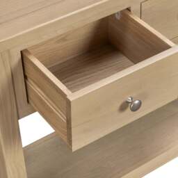 Tetbury Console Table With Shelf in Natural Oak - thumbnail 6