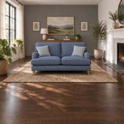 Eastbourne 2 Seater Sofa in Navy with Navy Stripe Cushions - thumbnail 2