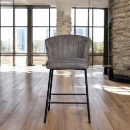 Tristan Grey Fabric Bar Stool (Set of 2) - thumbnail 2