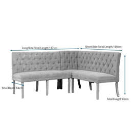 Boston Corner Bench in Grey (Left Hand Facing) - thumbnail 5