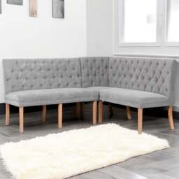 Boston Corner Bench in Grey (Left Hand Facing) - thumbnail 1