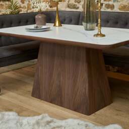 Sutton 160cm Dining Table - Walnut with Frampton Corner Bench LHF & Flat Bench in Anthracite - thumbnail 5
