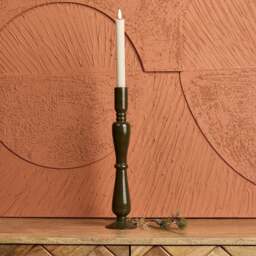 Royal Glass Candle Stick in Green Gold - Large - thumbnail 1