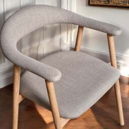 Albi Dining Chair - Beige / Oiled Oak Legs (Set of 2) - thumbnail 5