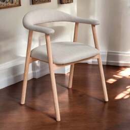 Albi Dining Chair - Beige / Oiled Oak Legs (Set of 2) - thumbnail 6