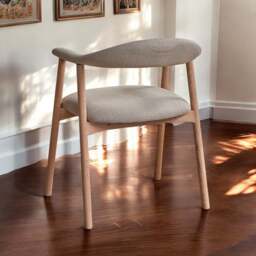 Albi Dining Chair - Beige / Oiled Oak Legs (Set of 2) - thumbnail 2