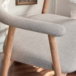 Albi Dining Chair - Beige / Oiled Oak Legs (Set of 2) - thumbnail 4