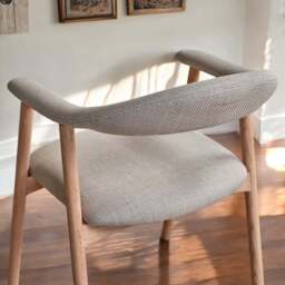 Albi Dining Chair - Beige / Oiled Oak Legs (Set of 2) - thumbnail 3