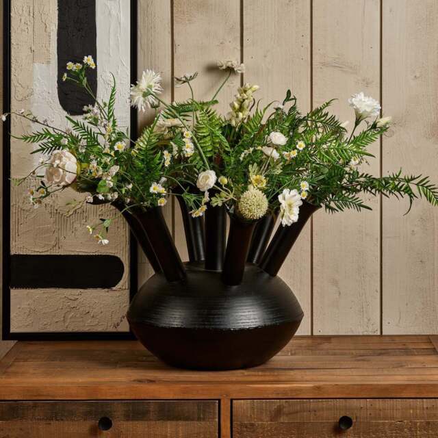 Aluminium Dome Vase in Matt Black Finish - Large - image 1