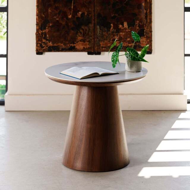 Sutton Round Lamp Table in Walnut - image 1
