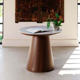 Sutton Round Lamp Table in Walnut - thumbnail 1