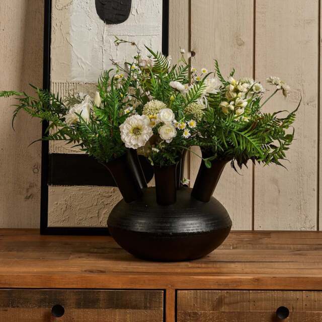 Aluminium Dome Vase in Matt Black Finish - Small - image 1
