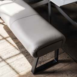 Saturn 150cm Dining Table White & Sonoma Corner with Low Bench 160cm in Putty - thumbnail 6