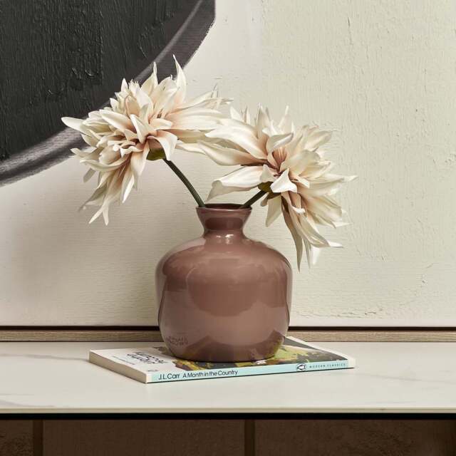 Round Glass Vase in Misty Rose - Small - image 1
